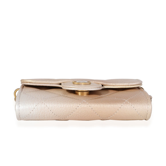 Chanel Gold Metallic Ombré Quilted Goatskin Classic Mini Clutch with Chain - Picture 5 of 7